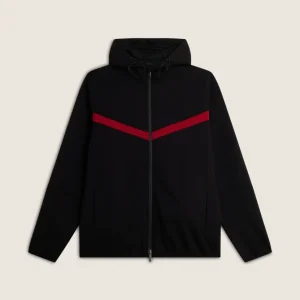 Giacca Uomo con Cappuccio e zip decorata da Banda a Contrasto