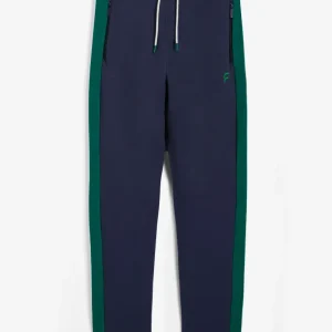 Pantaloni sport da uomo con bande a contrasto e fondo dritto