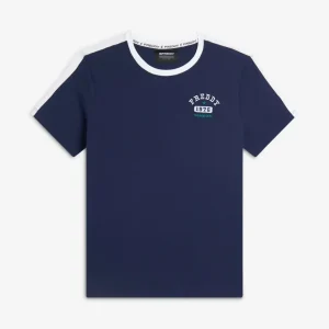 T-shirt uomo con dettagli a contrasto e logo stile college