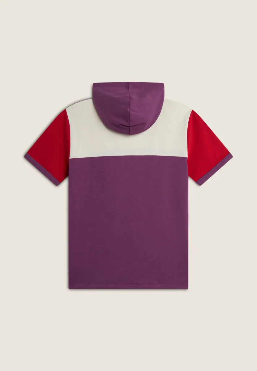 Felpa a Maniche Corte con Cappuccio design colour block – Image 5