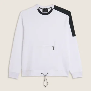 Felpa girocollo con inserti a contrasto