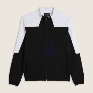 Felpa zip e collo alto con blocchi di colore