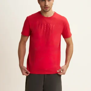 T-shirt in Cotone con Stampa frontale in tono colore