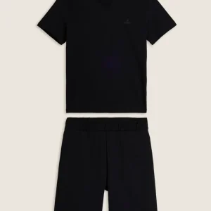 Completo sportivo in cotone con t-shirt e bermuda