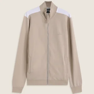 Felpa uomo con collo alto e inserti a contrasto