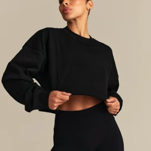 Comfort Lightweight Cropped Sweat | Black