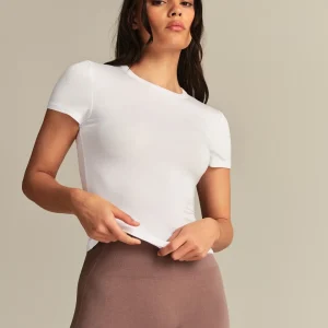 Smooth Contour Midi Short Sleeve T-Shirt | White