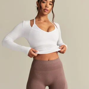 Smooth Contour Long Sleeve Reversible T-Shirt | White