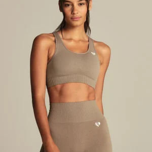 Power Seamless Adjustable Sports Bra | Taupe Grey
