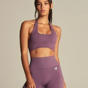 Power Seamless Halter Neck Bra | Dusk Plum