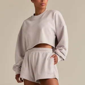 Comfort Lightweight Cropped Sweat | Steel Grey