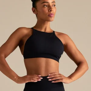 Define 2.0 Seamless High Neck Backless Bra | Black