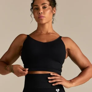 Power Seamless Built-In Bra Tank | Black