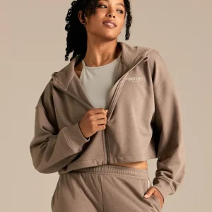 Comfort Lightweight Draw Hem Hoodie | Taupe Grey