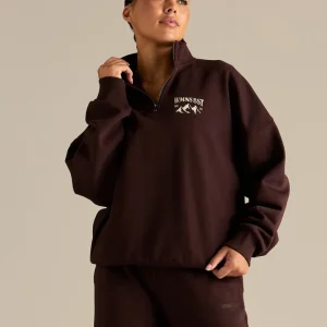 Comfort Outdoor 1/4 Zip Graphic Sweat | Cafe Noir