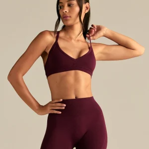 Define 2.0 Seamless Scrunch V-Neck Bra | Merlot