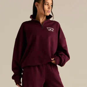 Comfort Outdoor 1/4 Zip Graphic Sweat | Merlot