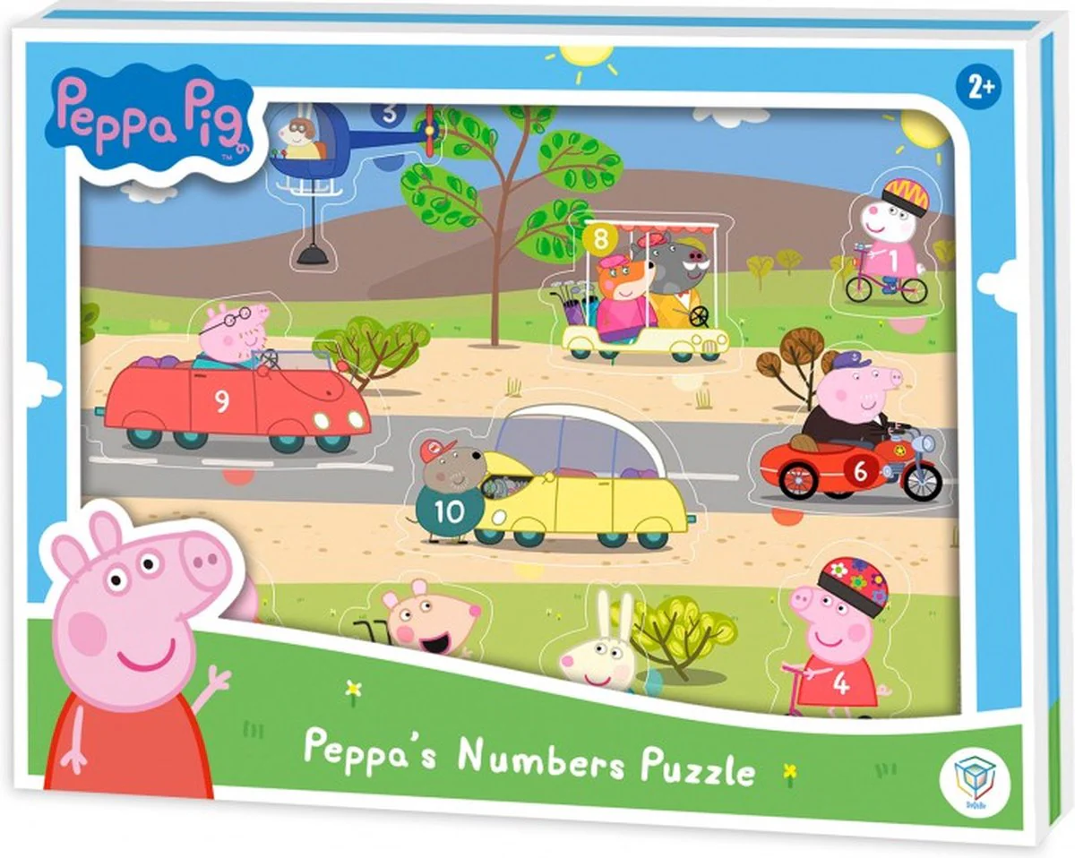 Puzzle en bois Peppa Pig 10 pièces - Puzzle de formes avec chiffres – Image 2