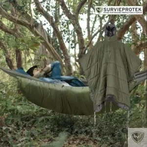 BIVOUAK™ Poncho Multifonctionnel et Sursac de Couchage pour Hamac