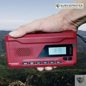 BIVOUAK™ Radio d’urgence portable solaire manivelle avec batterie 4500mAh et lampe LED