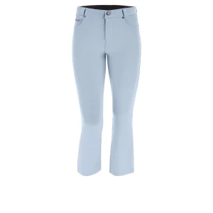 Pantaloni cropped in jersey drill colorato