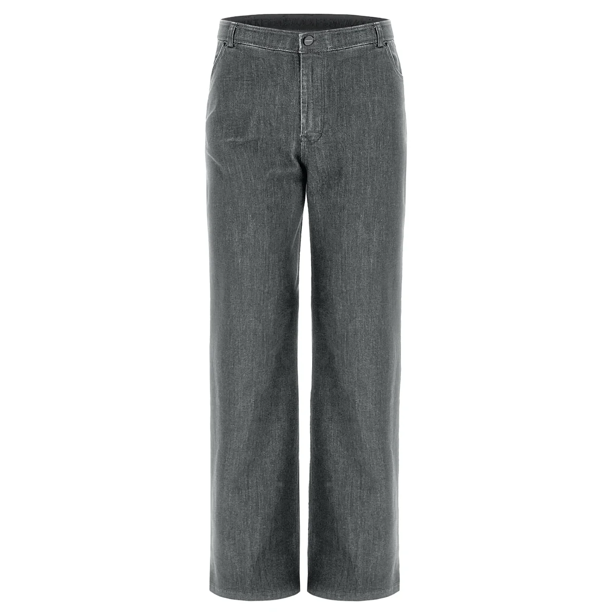 Jeans vita regular e gamba ampia con cuciture centro gamba