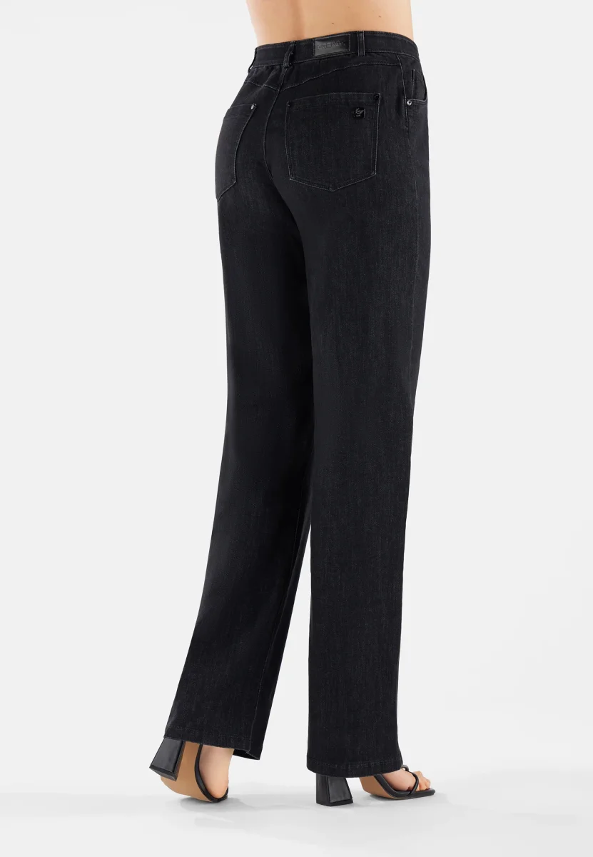 Jeans vita regular e gamba ampia con cuciture centro gamba – Image 4