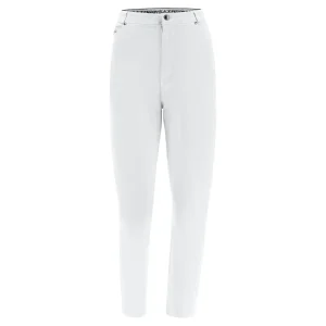 Pantaloni FREDDY BLACK 7/8 vita alta tessuto navetta beige