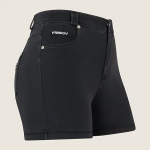 Shorts denim da donna con vita regular lavaggio scuro