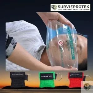 EMS™ Ecran Facial de Réanimation RCP avec Anneau Porte-clés. 50/20 Pcs