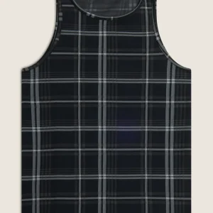 Canotta da donna in tessuto tartan elasticizzato