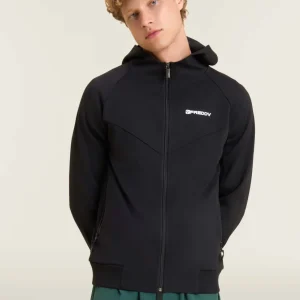 F25MDNS3_N23_-_02.jpgv1761623137 Felpa full zip con cappuccio mesh e cuciture a blocchi