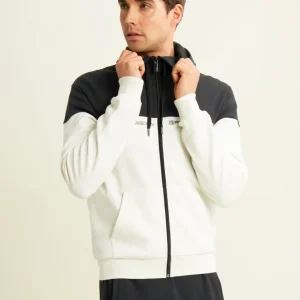 Felpa colour block con cappuccio e logo stampato