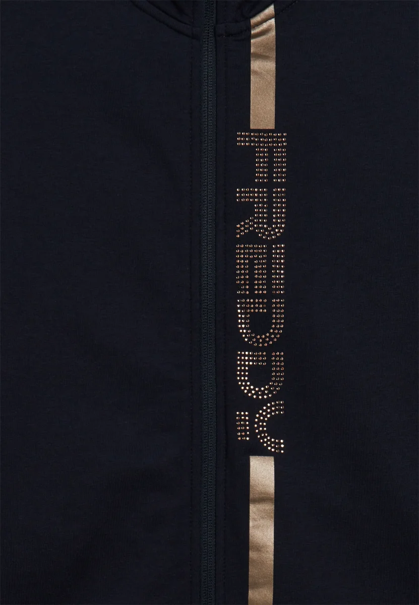 Felpa da donna con zip, collo alto e dettagli oro – Image 9