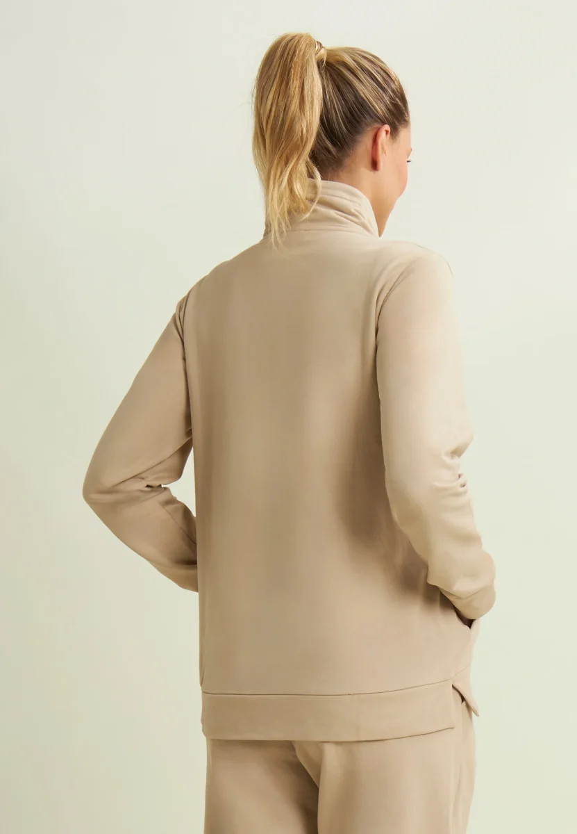 Felpa da donna con zip, collo alto e dettagli oro – Image 2