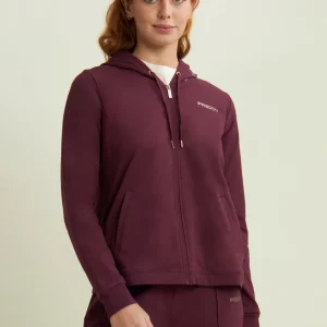 F25WCRS3_K92_-_02.jpgv1763137534 Felpa da donna con cappuccio, zip e fondo arrotondato