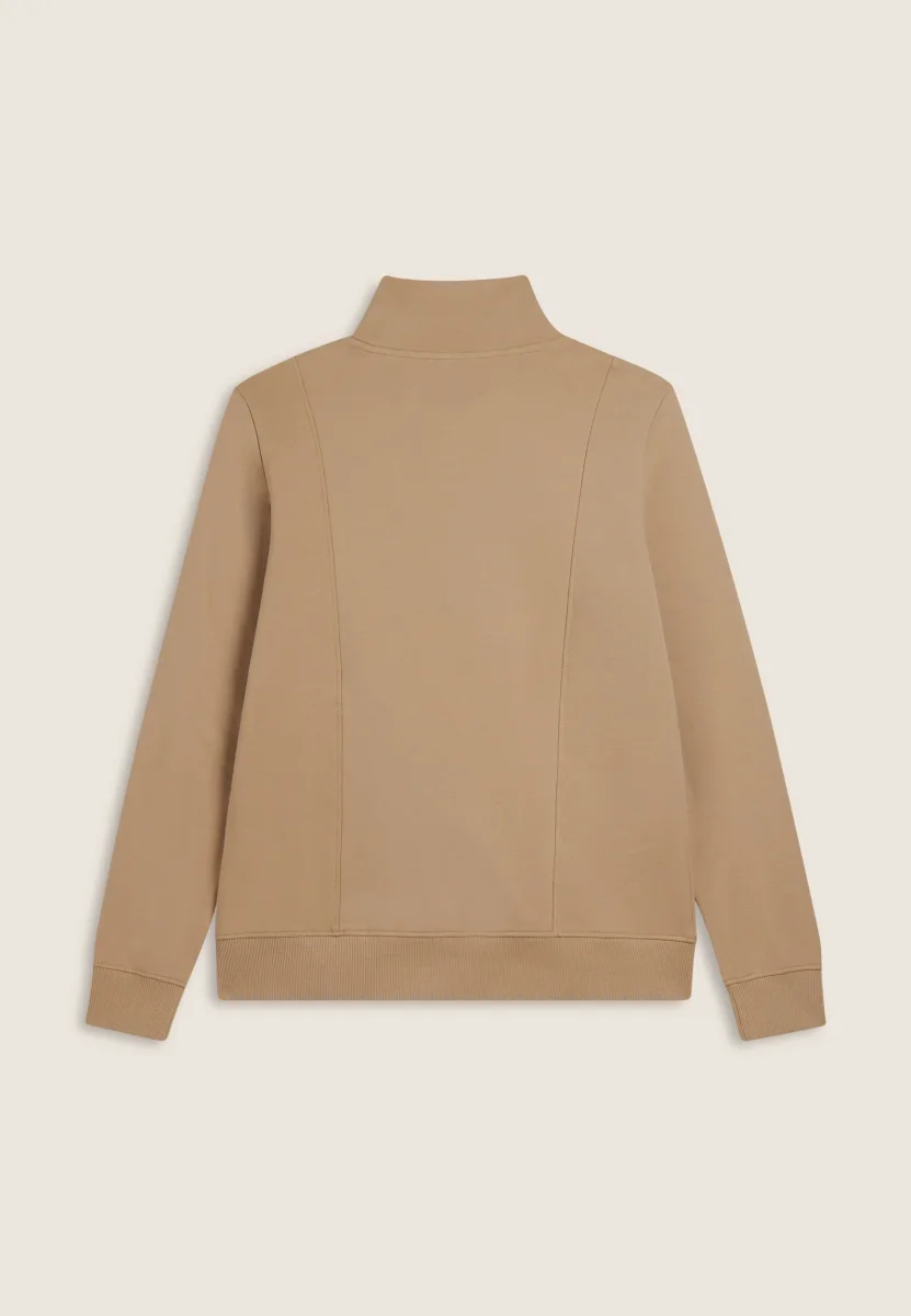 Felpa da donna zip e collo alto con logo minimal – Image 6