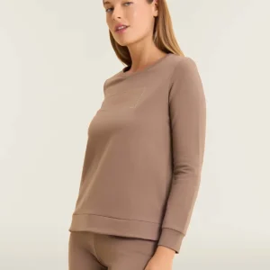 Felpa sportiva da donna con grafica frontale in strass