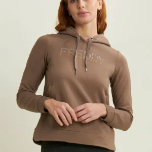 Felpa sportiva da donna con interno cappuccio in velluto