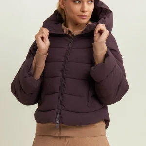 Piumino cropped donna con maniche svasate