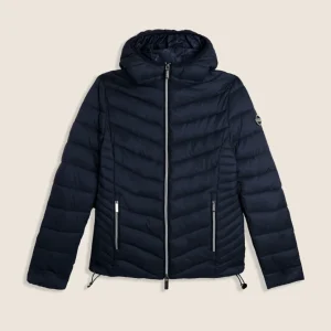 F25WPJJ3_B109_-_06.jpgv1759422926 Piumino donna con cappuccio bordato e finitura lucida