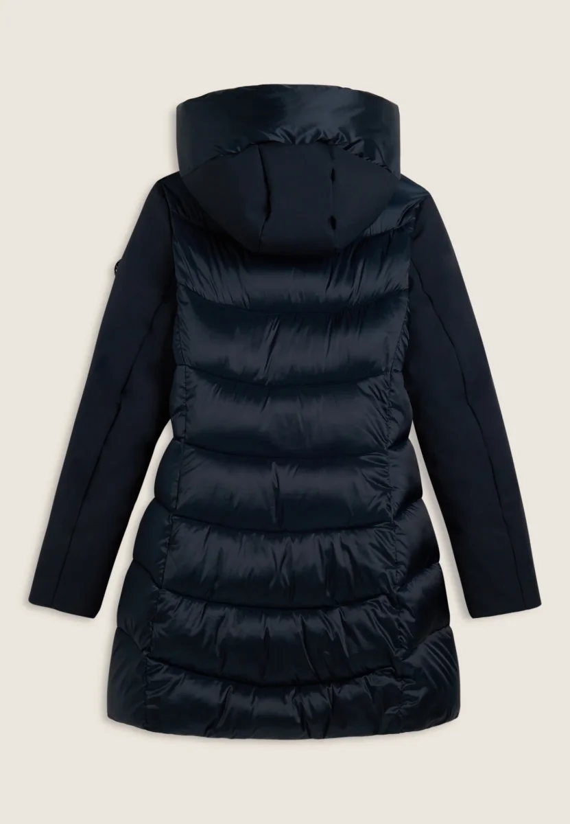 Piumino lungo donna opaco e lucido con cappuccio – Image 6
