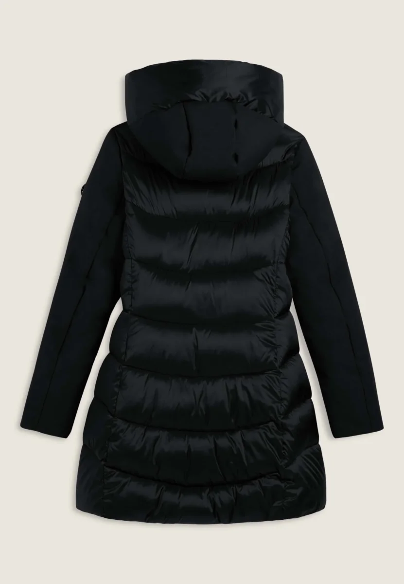 Piumino lungo donna opaco e lucido con cappuccio – Image 9