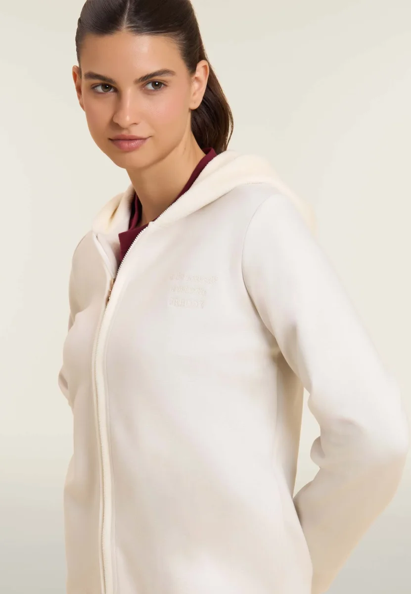 Felpa con cappuccio in ciniglia e viscosa – Image 4