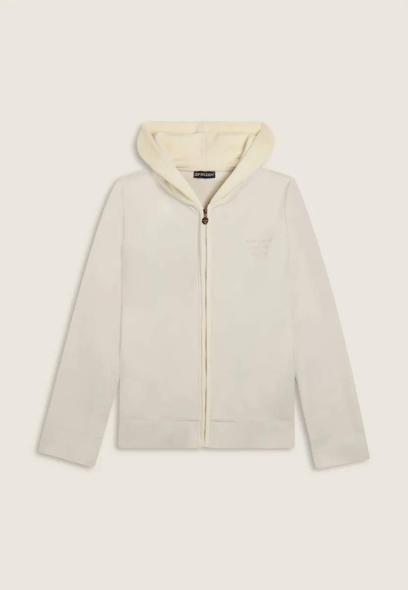 Felpa con cappuccio in ciniglia e viscosa – Image 5