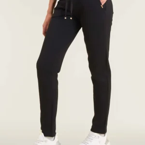 Pantaloni donna dritti in felpa garzata