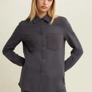 F25WSLS4_G76_-_02.jpgv1757125528 Camicia donna in felpa con bottoni dorati