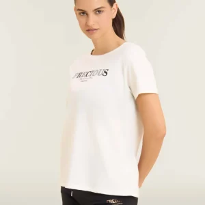 T-shirt con scritta Precious Moments in strass