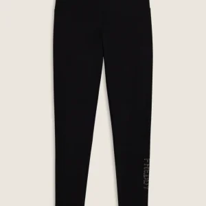 Leggings 7/8 a vita alta con logo in borchie