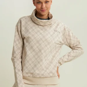 Felpa comfort fit fantasia all-over con fondo sovrapposto